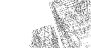 soyut mimari duvar kağıdı tasarımı, dijital konsept arkaplan