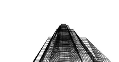 Mimari sanat konseptinde soyut çizgiler, minimum geometrik şekiller. 