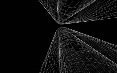 Mimari sanat konseptinde soyut çizgiler, minimum geometrik şekiller. 