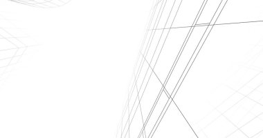 Mimari sanat konseptinde soyut çizgiler, minimum geometrik şekiller. 