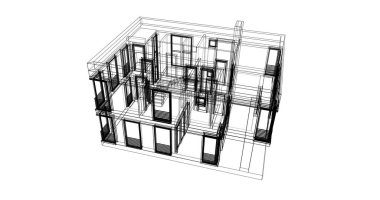Mimari sanat konseptinde soyut çizgiler, minimum geometrik şekiller. 