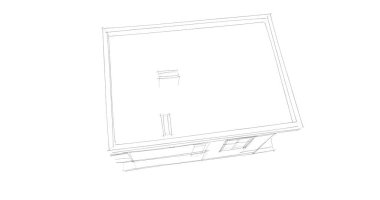 Arkaplanda mimari bina 3d illüstrasyon