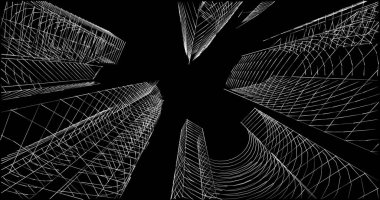 soyut mimari duvar kağıdı tasarımı, dijital konsept arkaplan