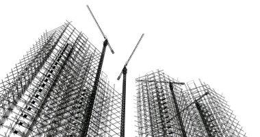 soyut mimari duvar kağıdı tasarımı, dijital konsept arkaplan