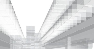 Mimari sanat konseptinde soyut çizgiler, minimum geometrik şekiller. 