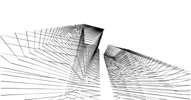Mimari sanat konseptinde soyut çizgiler, minimum geometrik şekiller. 