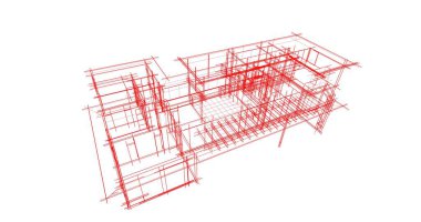 Mimari sanat konseptinde soyut çizgiler, minimum geometrik şekiller. 