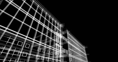 soyut mimari duvar kağıdı tasarımı, dijital konsept arkaplan