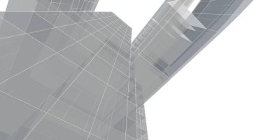 Mimari sanat konseptinde soyut çizgiler, minimum geometrik şekiller. 