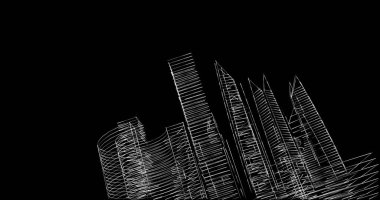 soyut mimari duvar kağıdı tasarımı, dijital konsept arkaplan