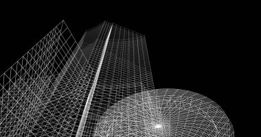 soyut mimari duvar kağıdı tasarımı, dijital konsept arkaplan