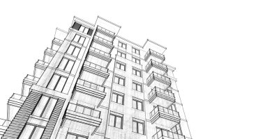 soyut mimari duvar kağıdı tasarımı, dijital konsept arkaplan