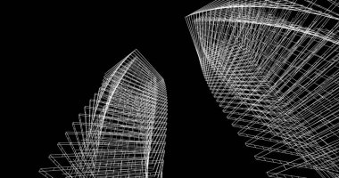 soyut mimari duvar kağıdı tasarımı, dijital konsept arkaplan