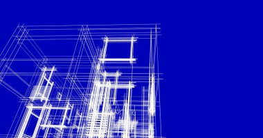 Mimari sanat konseptinde soyut çizgiler, minimum geometrik şekiller. 