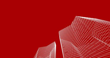 Mimari sanat konseptinde soyut çizgiler, minimum geometrik şekiller. 