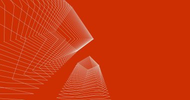 Mimari sanat konseptinde soyut çizgiler, minimum geometrik şekiller. 