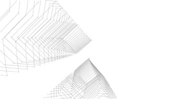 Mimari sanat konseptinde soyut çizgiler, minimum geometrik şekiller. 