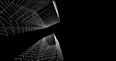 Mimari sanat konseptinde soyut çizgiler, minimum geometrik şekiller. 