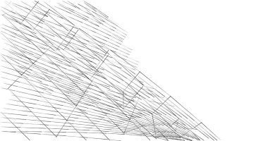 Mimari sanat konseptinde soyut çizgiler, minimum geometrik şekiller. 