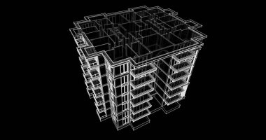 soyut mimari duvar kağıdı tasarımı, dijital konsept arkaplan