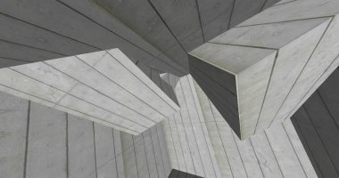 Mimari sanat konseptinde soyut çizgiler, minimum geometrik şekiller. 