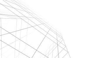 Mimari sanat konseptinde soyut çizgiler, minimum geometrik şekiller. 