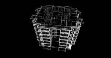 soyut mimari duvar kağıdı tasarımı, dijital konsept arkaplan