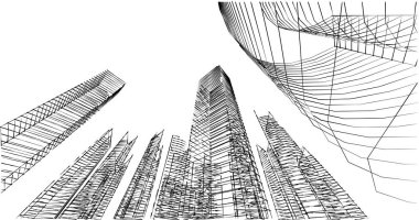 soyut mimari duvar kağıdı tasarımı, dijital konsept arkaplan