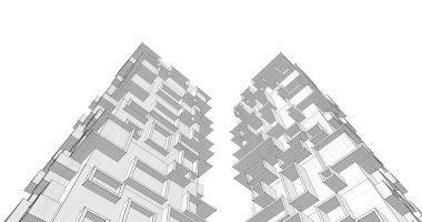 soyut mimari duvar kağıdı tasarımı, dijital konsept arkaplan