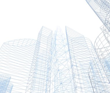 Mimari sanat konseptinde soyut çizgiler, minimum geometrik şekiller. 