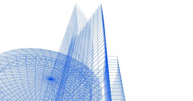 Mimari sanat konseptinde soyut çizgiler, minimum geometrik şekiller. 