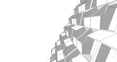 Mimari sanat konseptinde soyut çizgiler, minimum geometrik şekiller. 