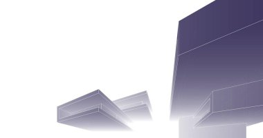 minimal çizim sanatı, geometrik mimari binalar tasarımı