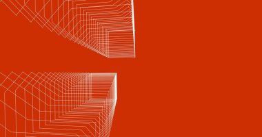Mimari sanat konseptinde soyut çizgiler, minimum geometrik şekiller. 