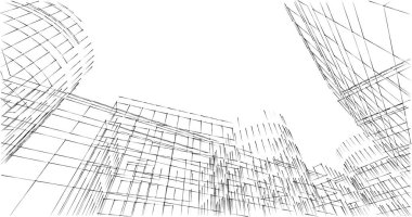 soyut mimari duvar kağıdı tasarımı, dijital konsept arkaplan