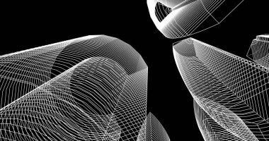 soyut mimari duvar kağıdı tasarımı, dijital konsept arkaplan