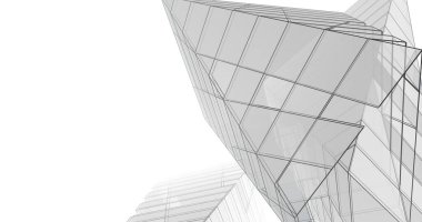 Mimari sanat konseptinde soyut çizgiler, minimum geometrik şekiller. 