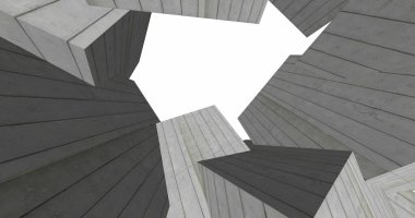 Mimari sanat konseptinde soyut çizgiler, minimum geometrik şekiller. 