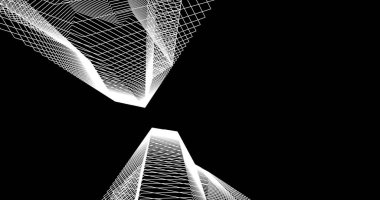 Mimari sanat konseptinde soyut çizgiler, minimum geometrik şekiller. 