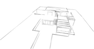 soyut mimari duvar kağıdı tasarımı, dijital konsept arkaplan