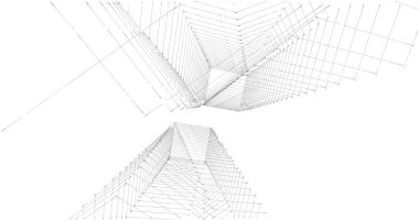 Mimari sanat konseptinde soyut çizgiler, minimum geometrik şekiller. 