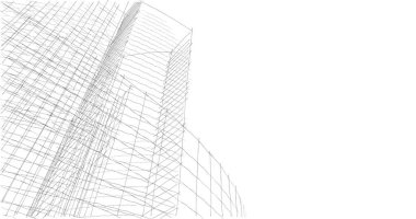 Mimari sanat konseptinde soyut çizgiler, minimum geometrik şekiller. 