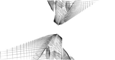 Mimari sanat konseptinde soyut çizgiler, minimum geometrik şekiller. 