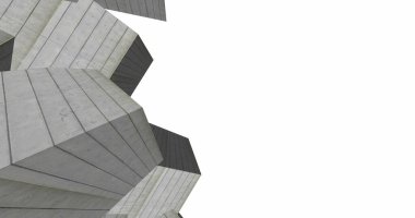 Arkaplanda mimari bina 3d illüstrasyon