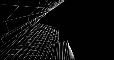 soyut mimari duvar kağıdı tasarımı, dijital konsept arkaplan