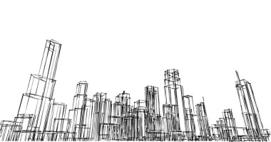 soyut mimari duvar kağıdı tasarımı, dijital konsept arkaplan