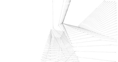 Mimari sanat konseptinde soyut çizgiler, minimum geometrik şekiller. 