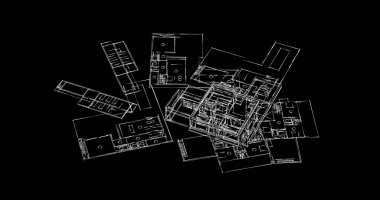 Mimari sanat konseptinde soyut çizgiler, minimum geometrik şekiller. 