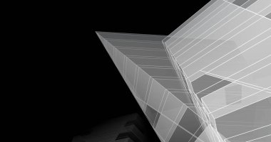 Mimari sanat konseptinde soyut çizgiler, minimum geometrik şekiller. 