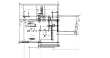 Mimari sanat konseptinde soyut çizgiler, minimum geometrik şekiller. 